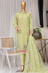 Fasaane By HZ Stitched 3 Piece Formals Chiffon Vol-05 Suit-HZK-171-Lime Green