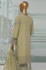 Falsafaa By HZ Stitched 3 Piece Festive Formals Vol-03 Suit-HZK-174-Olive