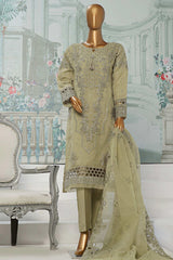 Falsafaa By HZ Stitched 3 Piece Festive Formals Vol-03 Suit-HZK-174-Olive