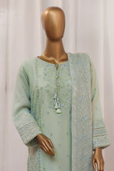 Sheer By HZ Stitched 3 Piece Formals Khaddi Net Suit-HZK-190-Aqua
