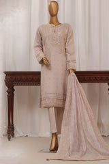 Sheer By HZ Stitched 3 Piece Formals Khaddi Net Suit-HZK-191-Mauve