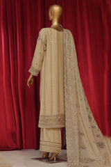 Fasaane By HZ Stitched 3 Piece Formals Chiffon Vol-08 Suit-HZK-195-Beige