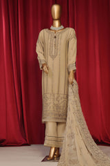Fasaane By HZ Stitched 3 Piece Formals Chiffon Vol-08 Suit-HZK-195-Beige
