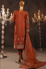 Falsafaa By HZ Stitched 3 Piece Festive Formals Vol-05 Collection-HZK-204-Rust