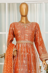 Jashn By HZ Stitched 3 Piece Luxury Formals Suit-HZK-206-Orange
