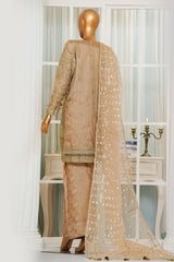 Jashn By HZ Stitched 3 Piece Luxury Formals Suit-HZK-207-Golden