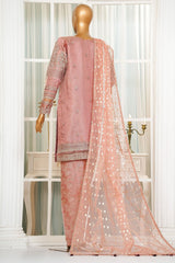 Jashn By HZ Stitched 3 Piece Luxury Formals Suit-HZK-207-Mauve