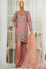 Jashn By HZ Stitched 3 Piece Luxury Formals Suit-HZK-207-Mauve