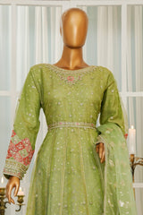 Jashn By HZ Stitched 3 Piece Luxury Formals Suit-HZK-208-Green