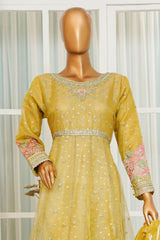 Jashn By HZ Stitched 3 Piece Luxury Formals Suit-HZK-208-Yellow