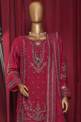 Fasaane By HZ Stitched 3 Piece Formals Chiffon Vol-09 Suit-HZK-210-Magenta