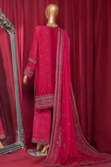 Fasaane By HZ Stitched 3 Piece Formals Chiffon Vol-09 Suit-HZK-210-Magenta