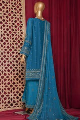 Fasaane By HZ Stitched 3 Piece Formals Chiffon Vol-09 Suit-HZK-210-Zinc