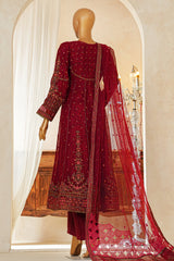 Shaadmaani By HZ Stitched 3 Piece Luxury Formals Suit-HZK-213-Maroon