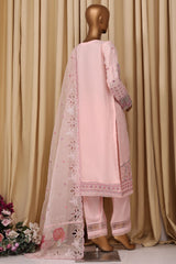 Falsafaa By HZ Stitched 3 Piece Emb Organza Vol-07 Collection'2025-HZK-219-Pink