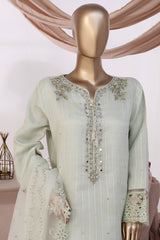 HZ Stitched 3 Piece Luxe Pret Formals Collection'2025-HZK-223-Dull Green