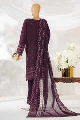 Sheer By HZ Stitched 3 Piece Emb Khaddi Net Formals Collection'2025-HZK-224-Falsa