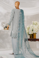 Sheer By HZ Stitched 3 Piece Emb Khaddi Net Formals Collection'2025-HZK-225-Sky Blue