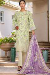 HZ Stitched 3 Piece Chikankari Cambric Collection'2025-LPK-3P-524