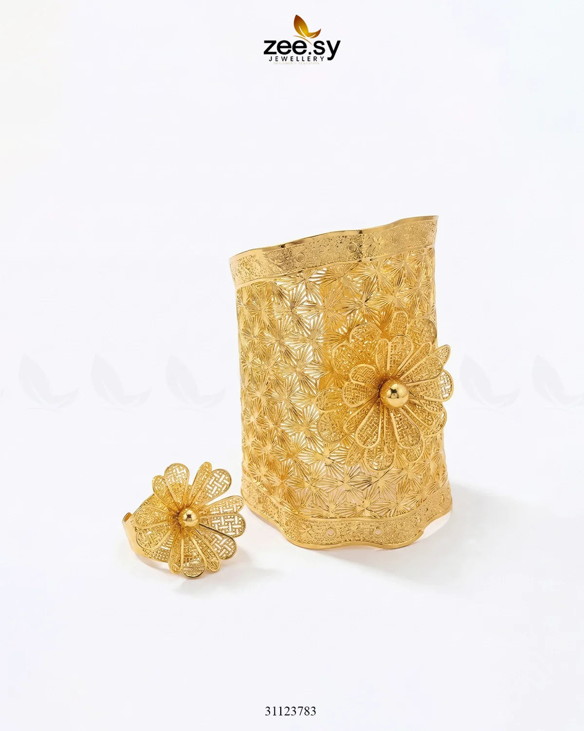 Handcrafted Floral Jali Bangle Set - Zeesy Jewellery