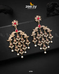Hanging Earrings Golden Red - Zeesy Jewellery