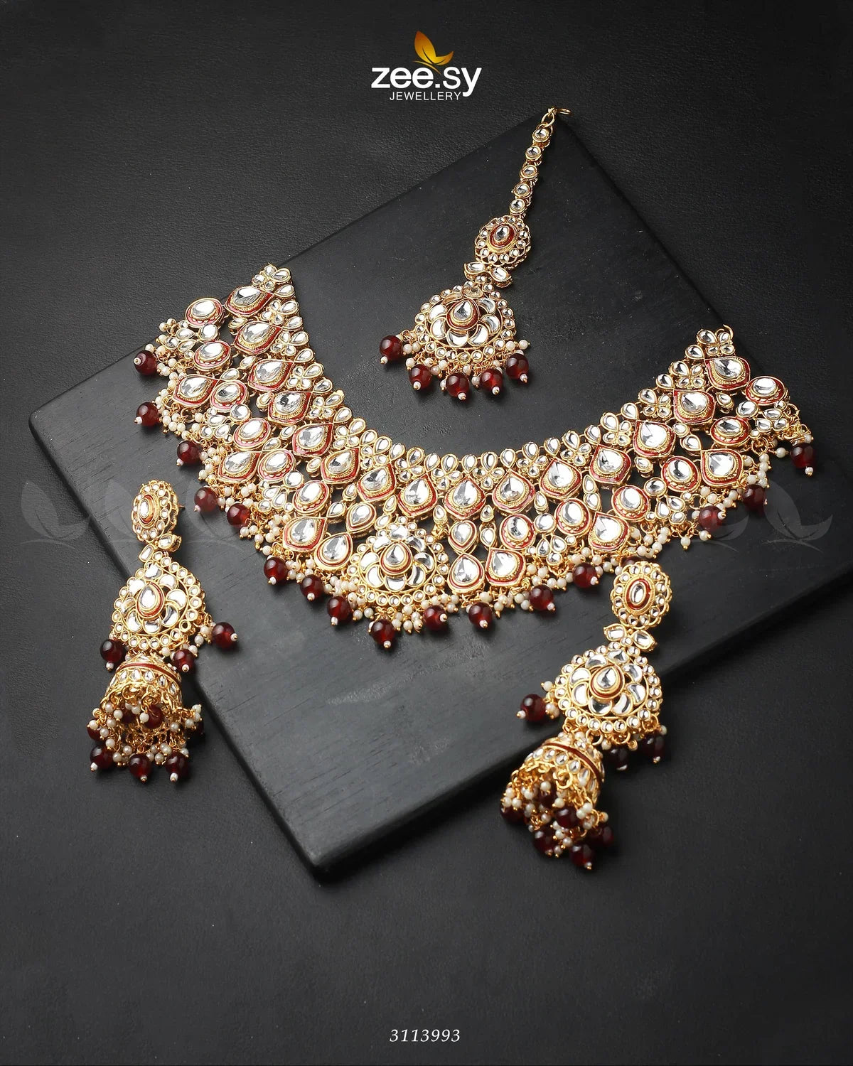 Huboor Bridal Set Red - Zeesy Jewellery