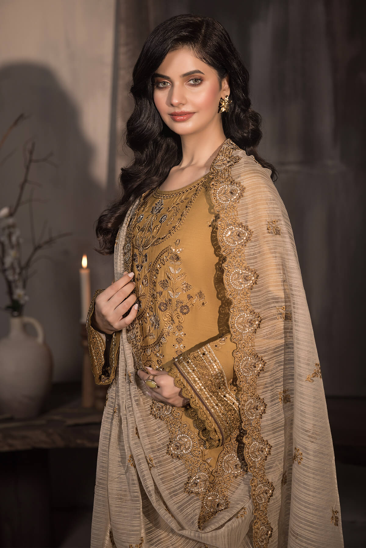 Sehar By Imrozia Stitched 3 Piece Winter Collection'2025-I.P-70 Sunheri