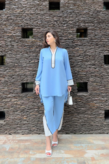 Ice blue Co-ord set Momina Ammar