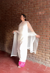 Manahils Stitched Farshi Shalwar Three Pc(Pay-Now)