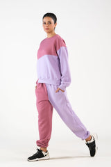 Sprinkles Stitched 2 Piece Winter Co Ord Sets Women Collection'2025-Cozy Lilac/Tea Pink - 2pcs Co-Ord Set