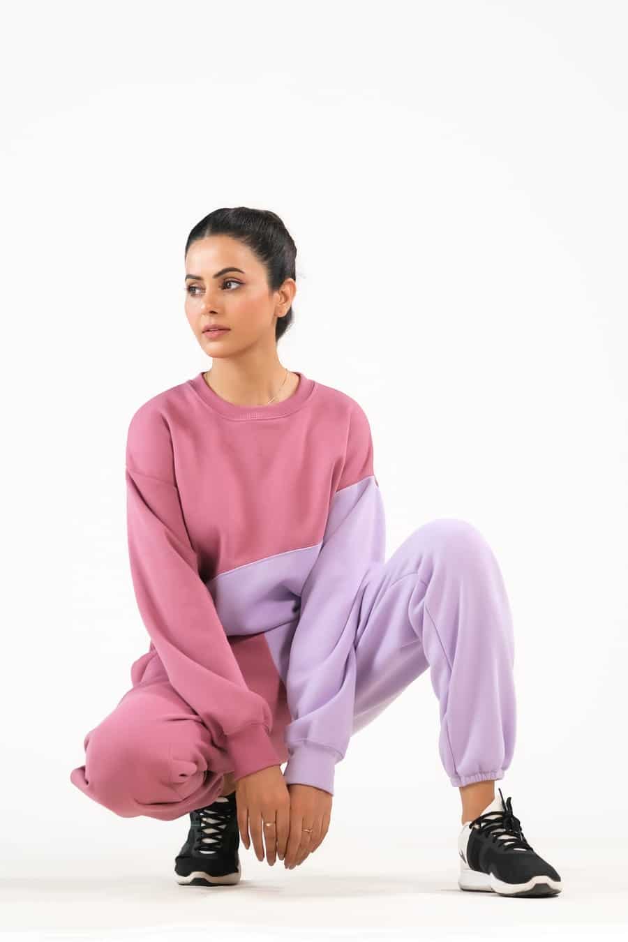 Sprinkles Stitched 2 Piece Winter Co Ord Sets Women Collection'2025-Cozy Lilac/Tea Pink - 2pcs Co-Ord Set