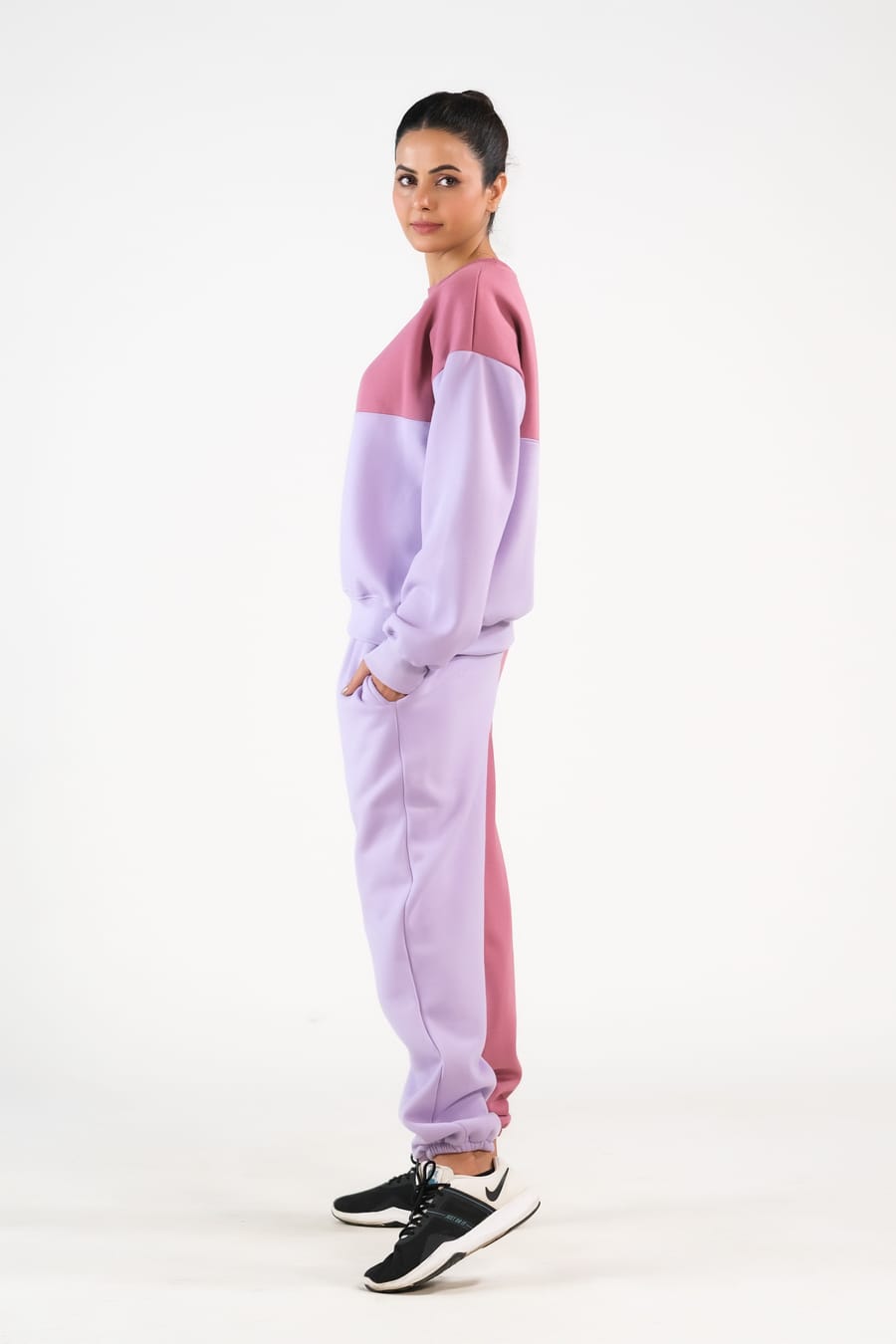 Sprinkles Stitched 2 Piece Winter Co Ord Sets Women Collection'2025-Cozy Lilac/Tea Pink - 2pcs Co-Ord Set