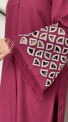 Manahils Stitched Burgundy Maroon Embroidered  Tunic