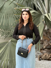 trendy Affordable Black Crossbody Bags & Purse For Women Online Pakistan
