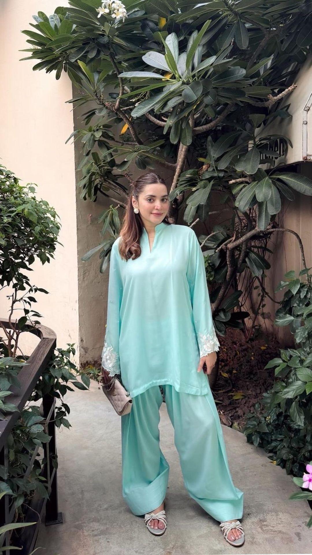 Manahils Stitched Aqua Embroidered Set
