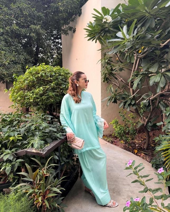 Manahils Stitched Aqua Embroidered Set