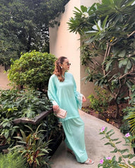 Manahils Stitched Aqua Embroidered Set