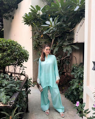 Manahils Stitched Aqua Embroidered Set