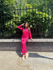 Manahils Stitched Co Ords Pink Co-Ord Set With Strip