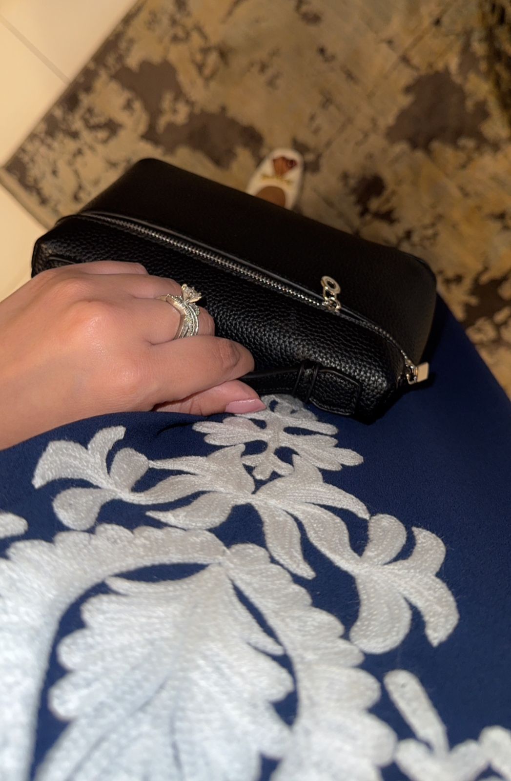 Manahils Stitched Dark Blue Embroidered