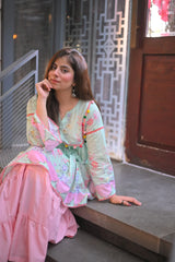 Urban Cut Stitched 1 Piece Pastel Printed Cotton Shirt-C0285
