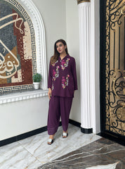 Manahils Stitched Purple Aura Embroidered