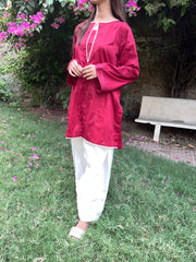 Urban Cut Stitched 2 Piece Cotton Embroidred Co- Ord Set with  Salwar