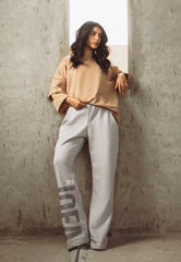 Asim Jofa  Western Wear Ajwpb-01 Unisex Wide Leg Sweatpants 1 Pc