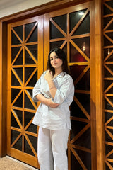 Urban Cut Cotton Striped 2-Piece Co-ord Set with Trouser