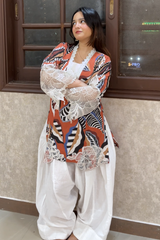 Urban Cut Embroidered Cotton 2-Piece Co-ord Set with Farshi Shalwar