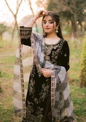 3 PIECE - EMBROIDERED VELVET SUIT 134K - Dressline Fabric