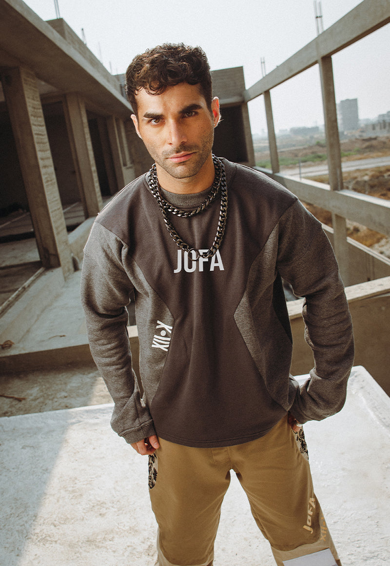 Asim Jofa  Western Wear Ajwpt-02 Unisex Paneled Sweatshirt 1 Pc