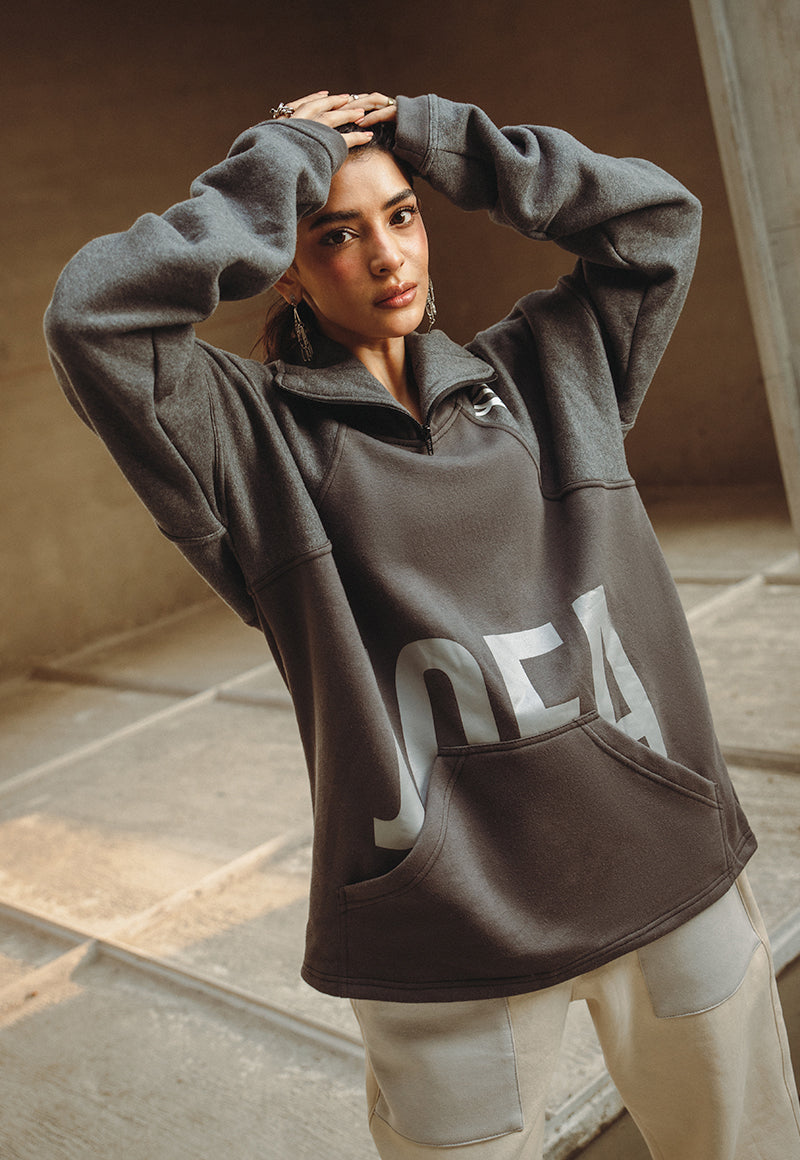 Asim Jofa  Western Wear Ajwpt-03 Unisex High Collared Hoodie 1 Pc