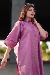 Urban Cut Elegant Cotton Yarn Dyed Co Ord Set 2 Piece